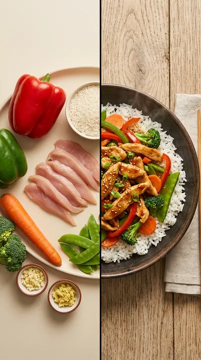 Easy Chicken Stir Fry with Vegetables - ready to serve