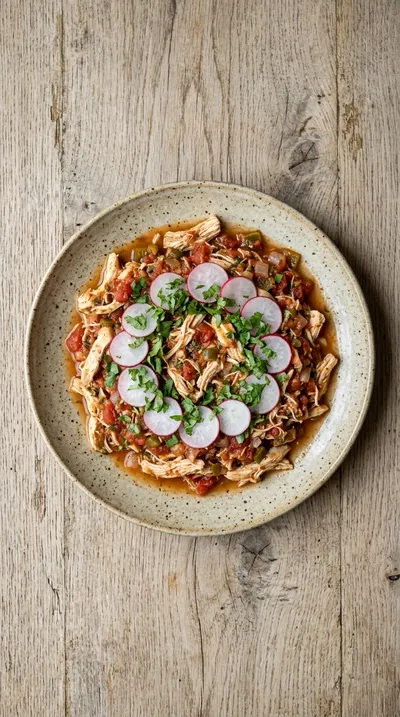 3 Ingredient Slow Cooker Salsa Chicken - cooking process