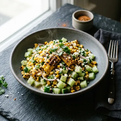 Street Corn Creamy Cucumber Salad
