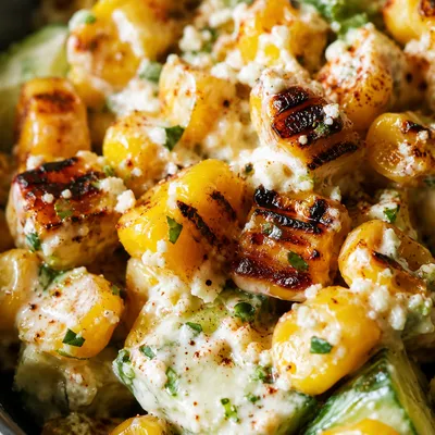Street Corn Creamy Cucumber Salad - ingredients preparation
