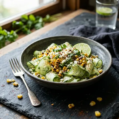 Street Corn Creamy Cucumber Salad