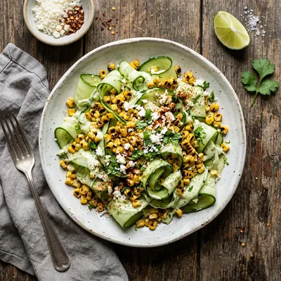 Street Corn Creamy Cucumber Salad - ready to serve