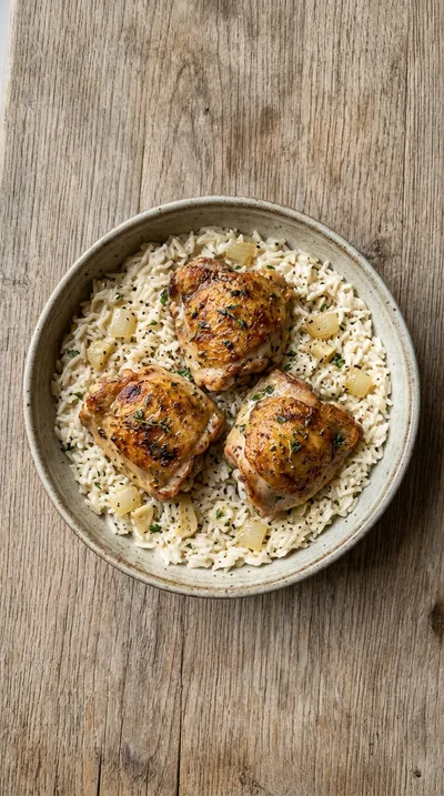 One Pot Creamy Chicken and Rice - cooking process