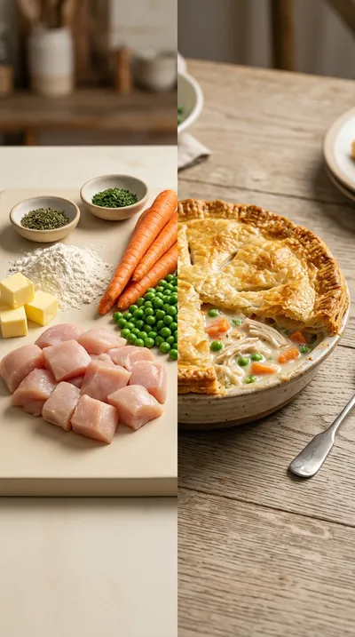Classic Chicken Pot Pie with Flaky Crust - ready to serve