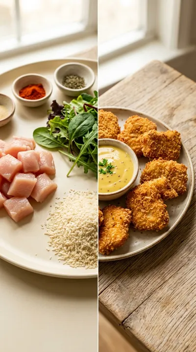 Homemade Crispy Chicken Nuggets - ready to serve