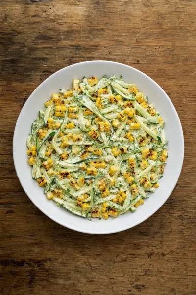 Street Corn Creamy Cucumber Salad - ready to serve
