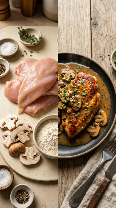 Classic Chicken Marsala with Mushrooms - ready to serve
