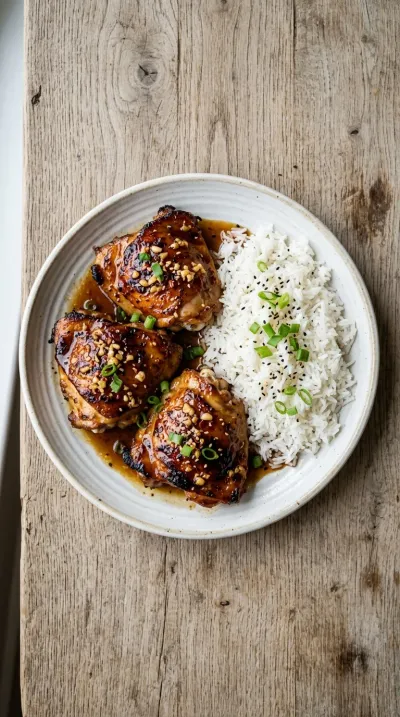 Sticky Honey Garlic Chicken Thighs - cooking process