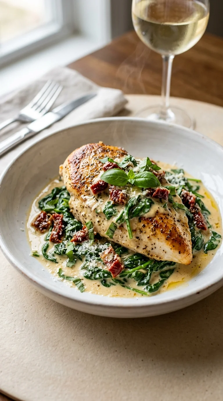 Creamy Tuscan Chicken with Spinach and Sun‑Dried Tomatoes