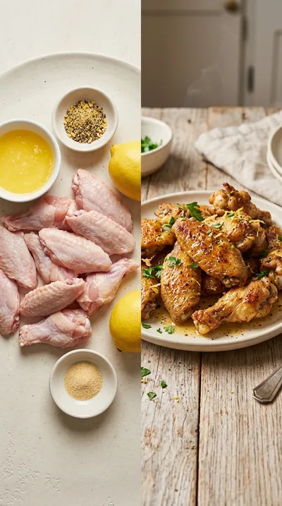 Lemon Pepper Air Fryer Chicken Wings - ready to serve