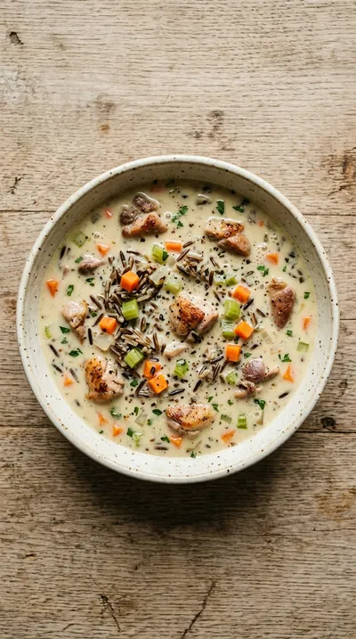 Crockpot Creamy Chicken and Wild Rice Soup - cooking process