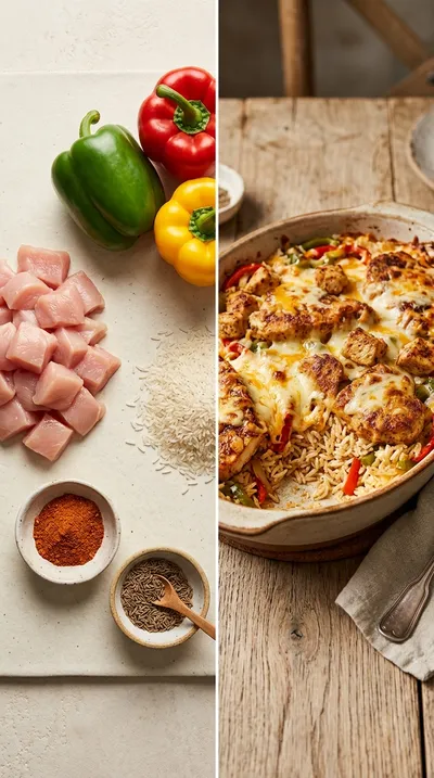 Chicken Fajita Rice Casserole - ready to serve