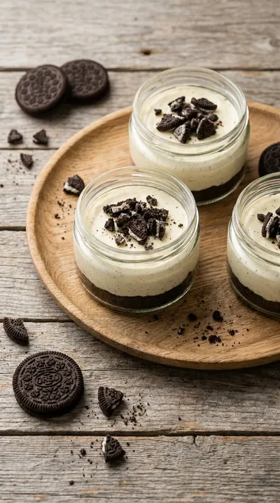 Oreo No-Bake Cheesecake Cups - cooking process