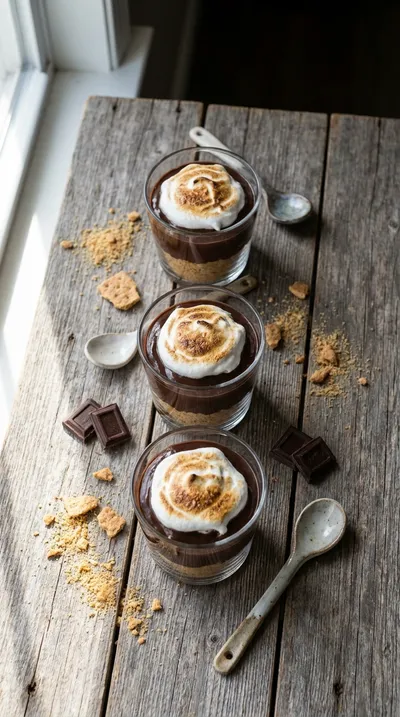 No Bake S'mores Pudding Cups - cooking process