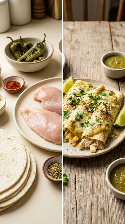 Creamy White Chicken Enchiladas - ready to serve