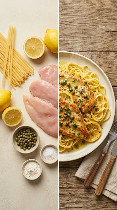 Lemon Butter Chicken Piccata - ready to serve