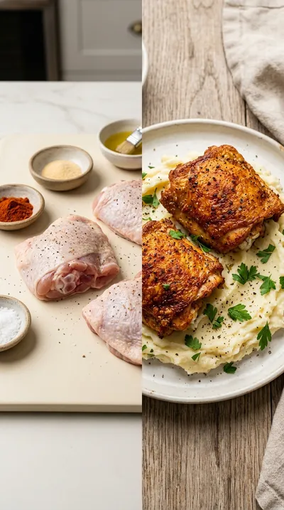 Crispy Air Fryer Chicken Thighs - ready to serve