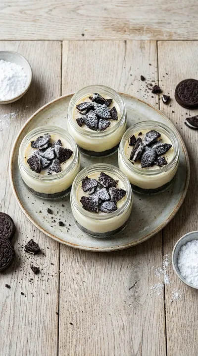 Oreo No-Bake Cheesecake Cups - cooking process