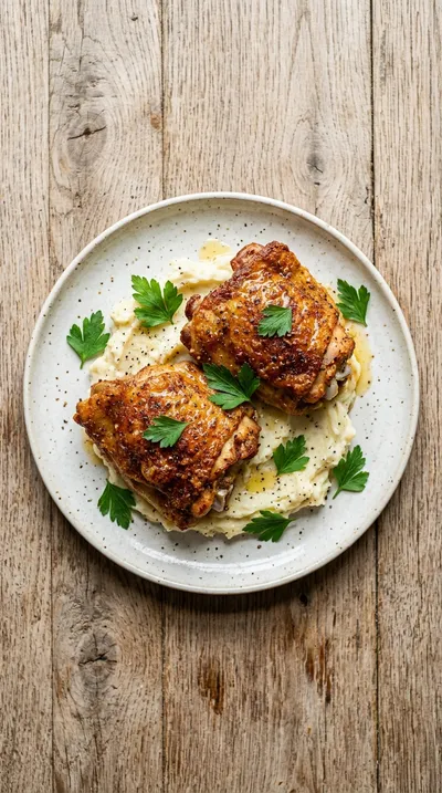 Crispy Air Fryer Chicken Thighs - cooking process