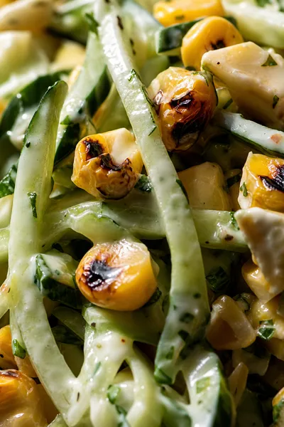 Street Corn Creamy Cucumber Salad - cooking process