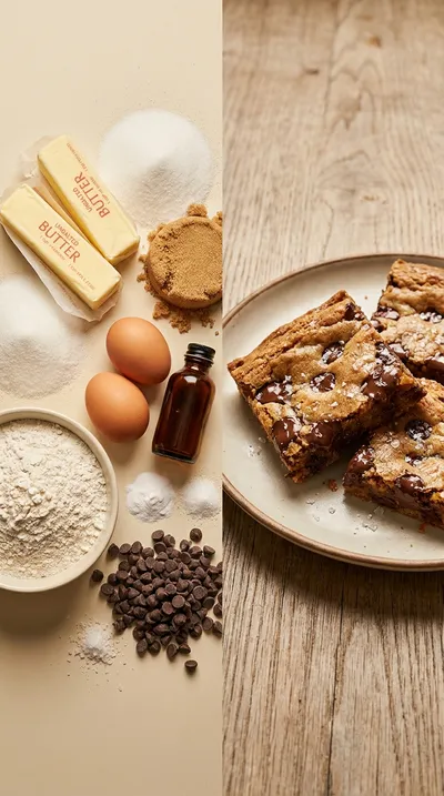 Chewy Chocolate Chip Cookie Bars Recipe - ready to serve