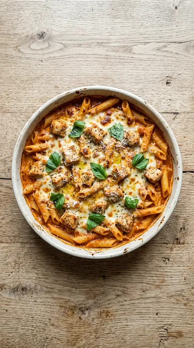 Creamy Chicken Pasta Bake With Mozzarella - cooking process