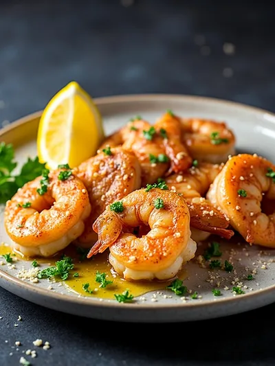Air Fryer Garlic Parmesan Shrimp - ready to serve