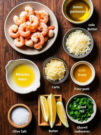 Air Fryer Garlic Parmesan Shrimp - ingredients preparation