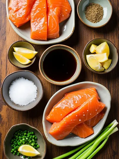 Air Fryer Glazed Salmon - ingredients preparation