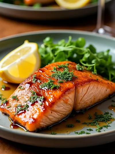 Air Fryer Glazed Salmon - cooking process