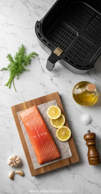 Easy Air Fryer Salmon Recipe - cooking process