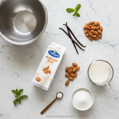 Almond Milk Ice Cream Recipe - cooking process