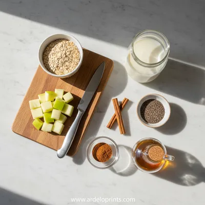 Apple Cinnamon Overnight Oats Recipe - ingredients preparation