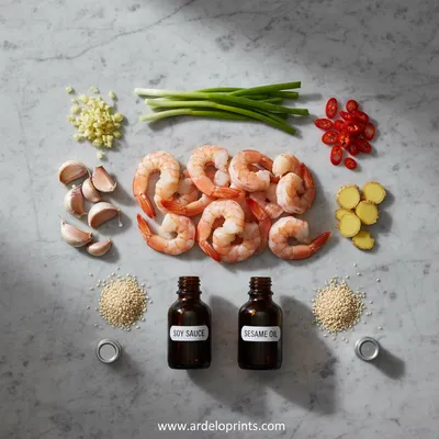 Asian Chilli Garlic Prawns - cooking process