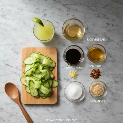 Easy Asian Cucumber Salad - cooking process
