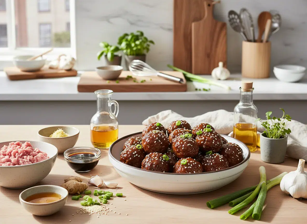 Asian Meatballs Crockpot: Easy Recipe - ingredients preparation