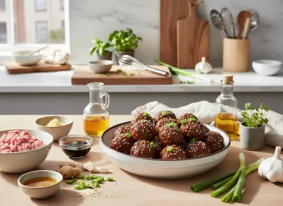 Asian Meatballs Crockpot: Easy Recipe - ingredients preparation