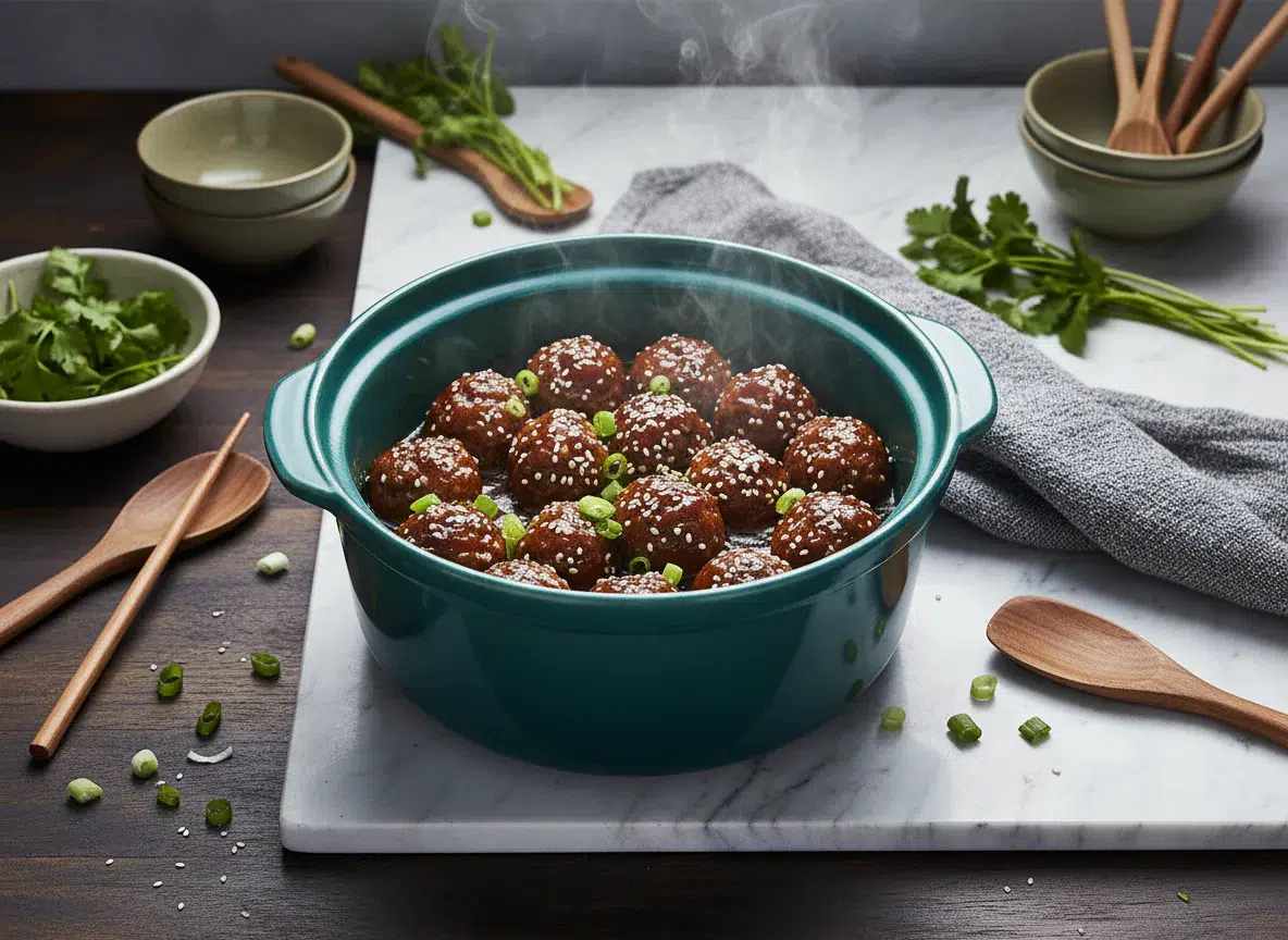 Asian Meatballs Crockpot: Easy Recipe - cooking process