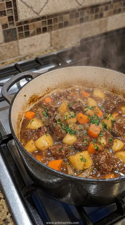 One-Pot Autumn Beef Stew: Cozy Fall Dinner Recipe - cooking process