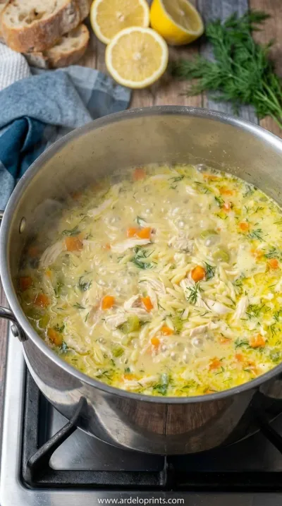 Avgolemono Greek Lemon Chicken Soup Recipe - cooking process