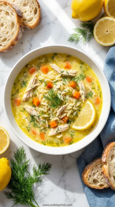 Avgolemono Greek Lemon Chicken Soup Recipe - ready to serve