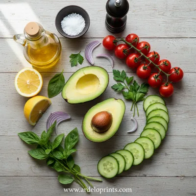 Avocado Tomato Cucumber Salad - cooking process