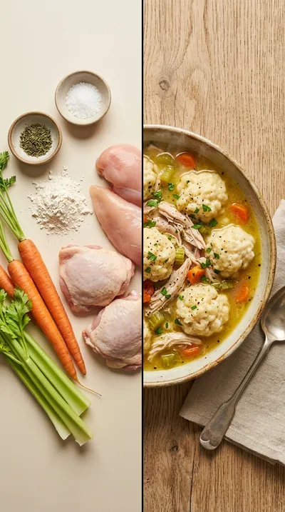 Old Fashioned Chicken and Dumplings - ready to serve