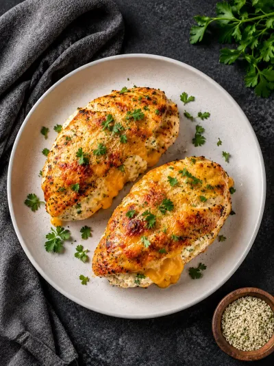 Baked Crack Chicken Breasts - cooking process