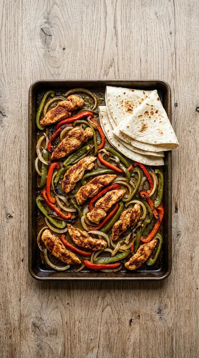Sheet Pan Chicken Fajitas - cooking process