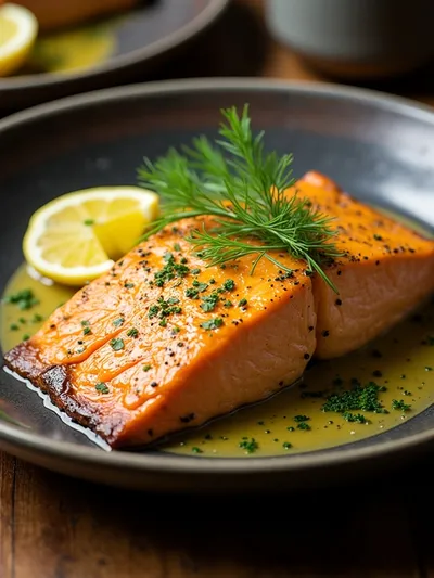 Baked Lemon Garlic Butter Salmon - cooking process