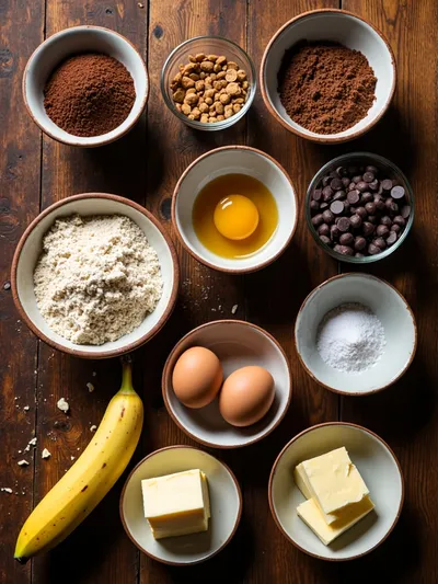 Delicious Banana Bread Brownies Recipe - ingredients preparation