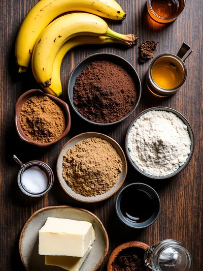 Moist Banana Coffee Cake - ingredients preparation