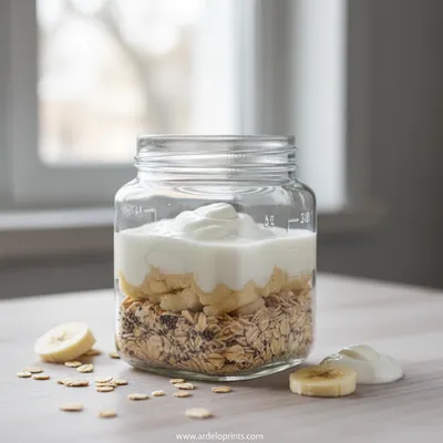 Banana Cream Pie Overnight Oats Recipe - ingredients preparation