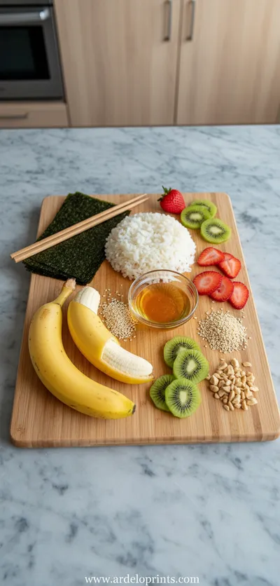 Banana Sushi: Fun Healthy Snack - ingredients preparation